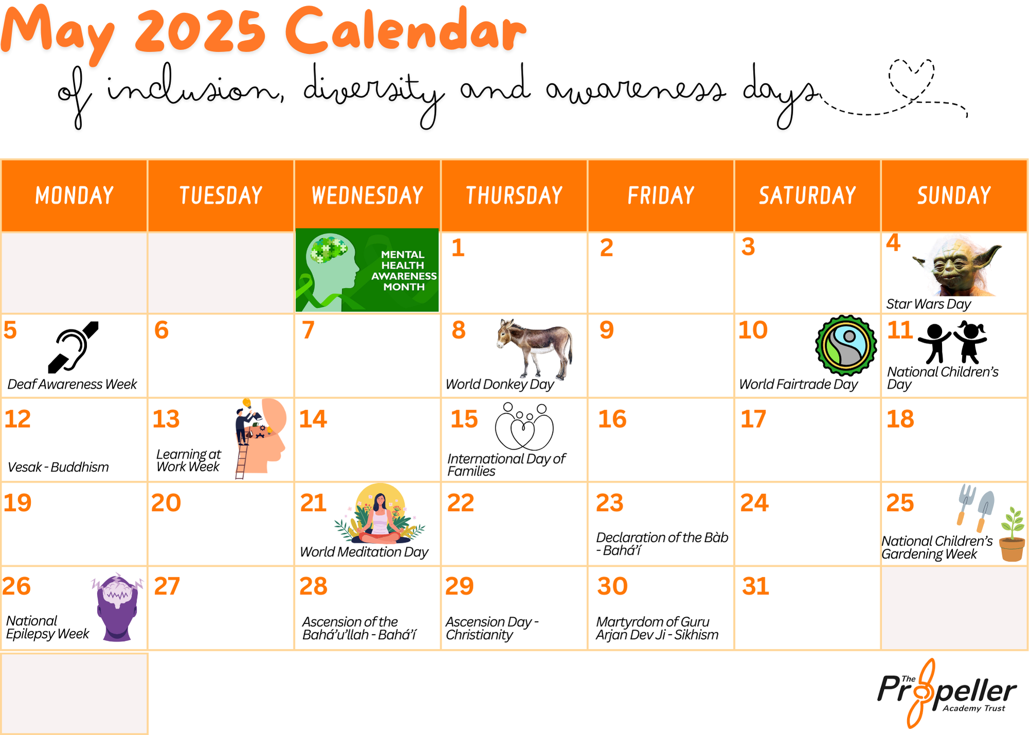 EDI & Awareness Day Calendar - May 2025
